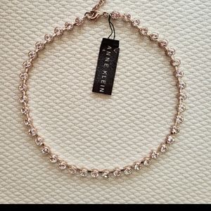 Rose gold tone necklace withrhinestones/ Ann Klein